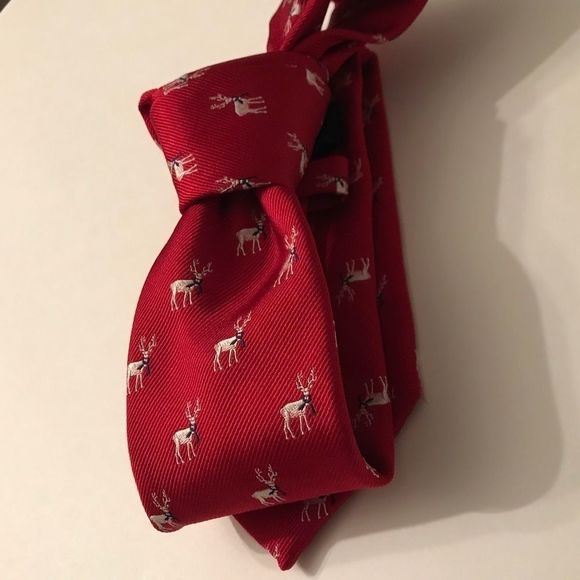 Tommy Hilfiger Reindeer Holiday Tie 100% Silk - Picture 5 of 5